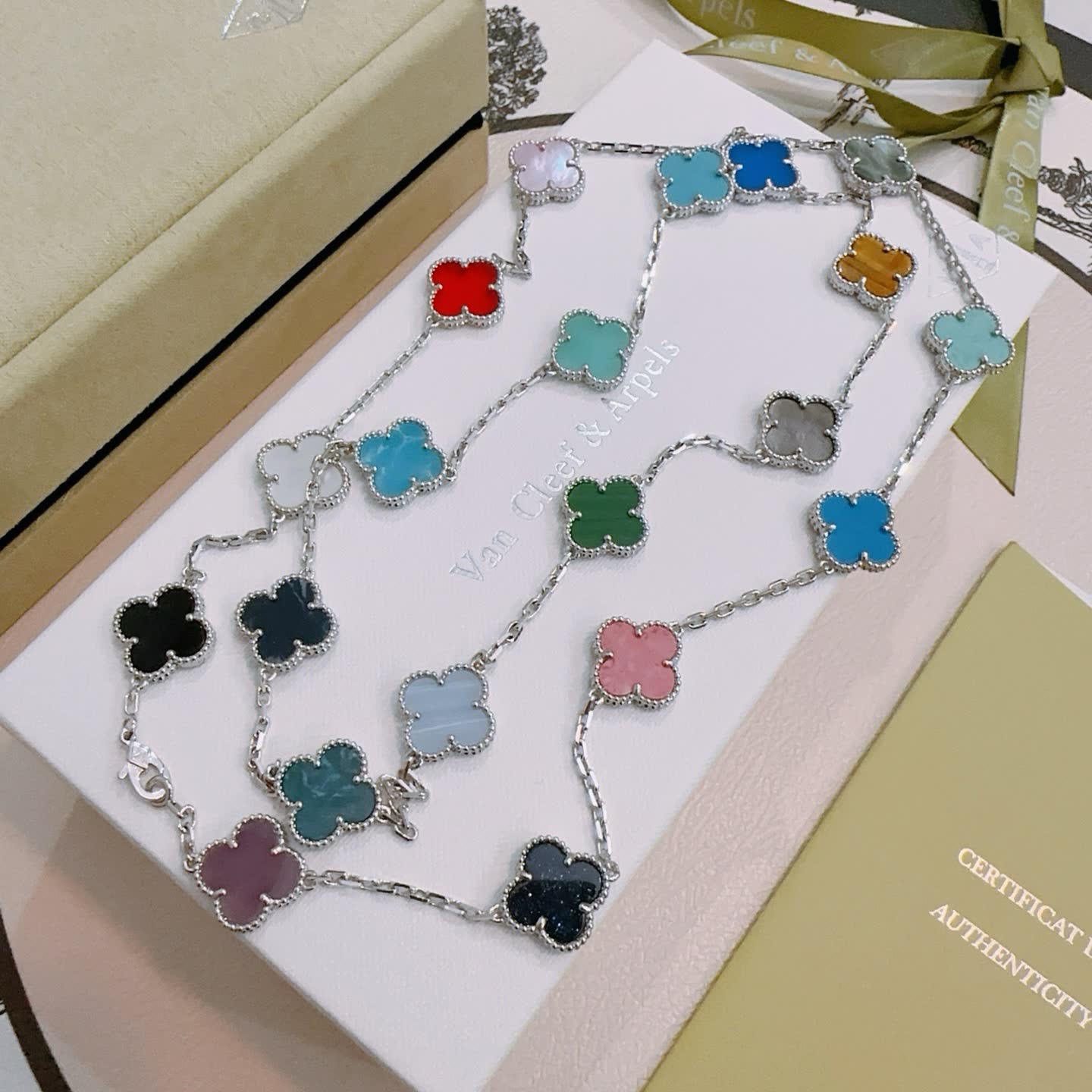 Van Cleef & Arpels Multicolor Alhambra Necklace